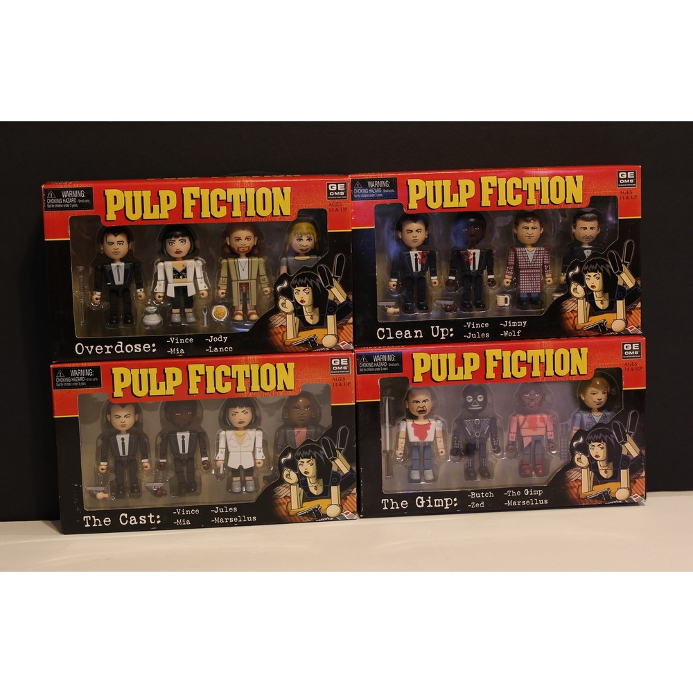 Pulp Fiction Complete set All 16 Action Figures in 4 Sets- Neca Vintage (T)